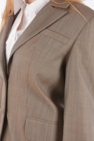 Flap Pocket Pinstriped Blazer 