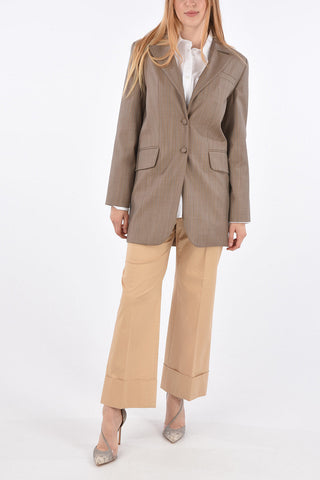 Flap Pocket Pinstriped Blazer 