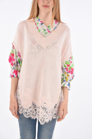 Maglia Smanicata con Fondo in Pizzo
