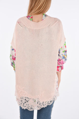 Maglia Smanicata con Fondo in Pizzo