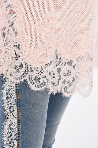 Maglia Smanicata con Fondo in Pizzo