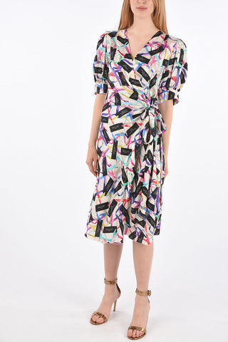 Logoed Short Sleeve Kimono Dress