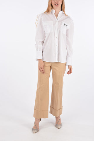 Oversized Shirt NEVER LOOK BACK IT'S ALL AHEAD with Two Pockets