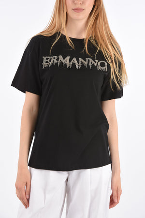 Asymmetrical T-Shirt with Jewel Logo