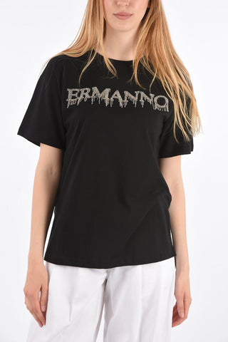 Asymmetrical T-Shirt with Jewel Logo