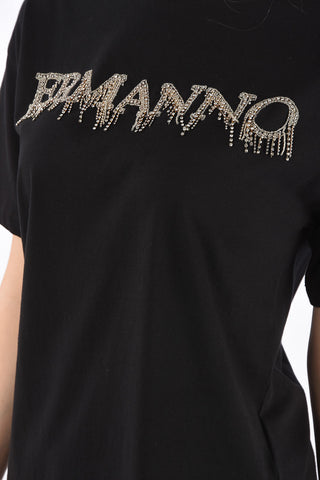 Asymmetrical T-Shirt with Jewel Logo