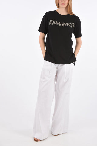 Asymmetrical T-Shirt with Jewel Logo