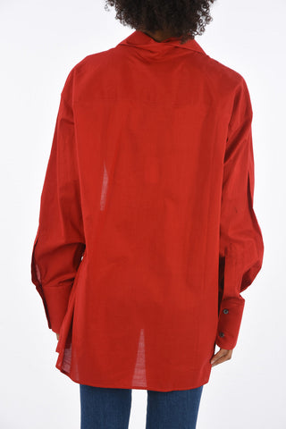Cut out Spread Collar Shirt