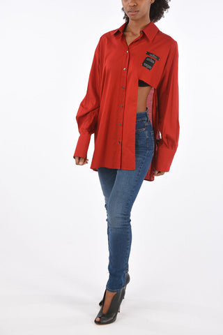 Cut out Spread Collar Shirt
