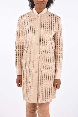 Laser Cut Leather Duster Coat