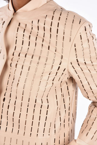 Laser Cut Leather Duster Coat