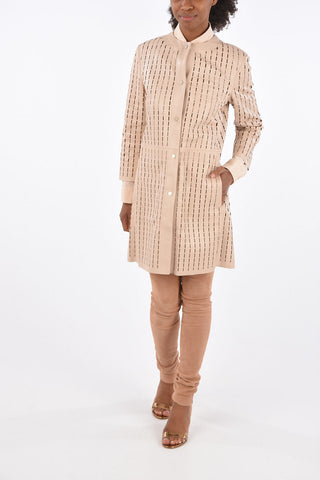 Laser Cut Leather Duster Coat