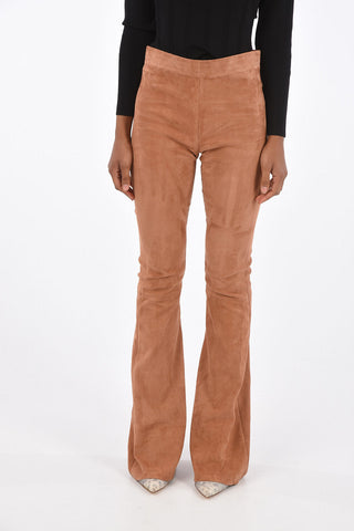 Suede leather Bootcut Pants
