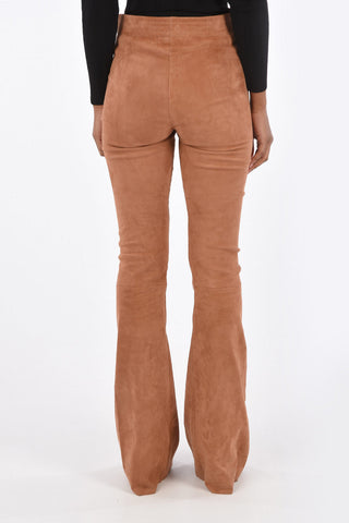 Suede leather Bootcut Pants