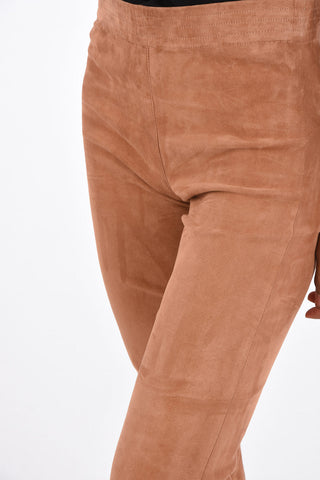 Suede leather Bootcut Pants
