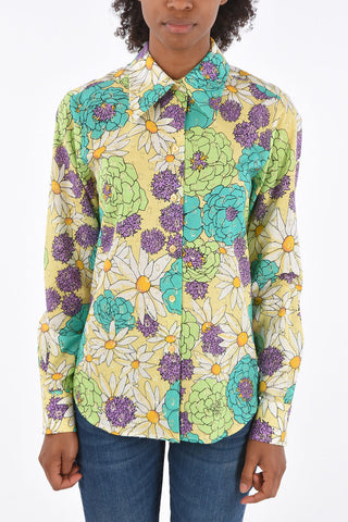 RUNWAY Camicia Floreale con Dettagli in Lurex