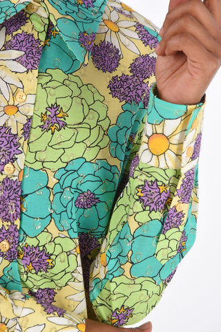 RUNWAY Camicia Floreale con Dettagli in Lurex