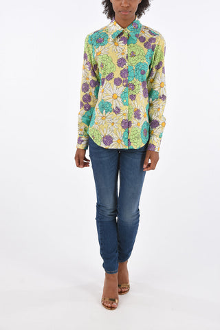 RUNWAY Camicia Floreale con Dettagli in Lurex