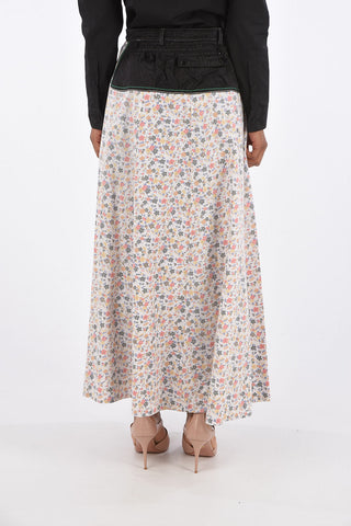 GREEN LINE Floral Printed Full Zip Skirt