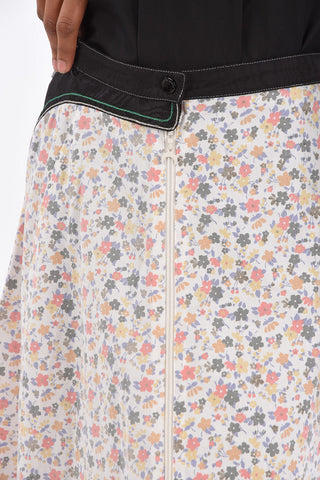 GREEN LINE Floral Printed Full Zip Skirt