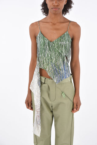 spaghetti strap asymmetric top