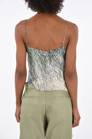 spaghetti strap asymmetric top