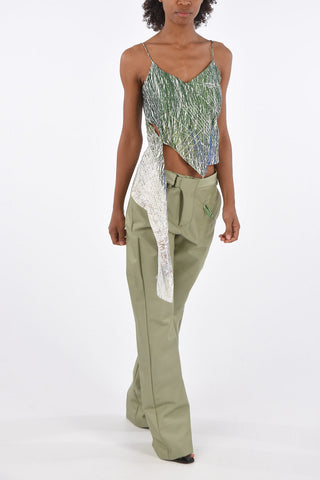 spaghetti strap asymmetric top