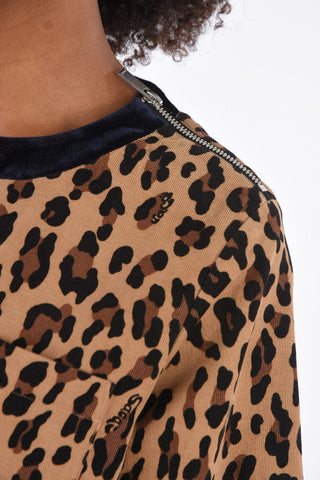 cheetah-print corduroy t-shirt