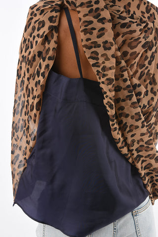 cheetah-print corduroy t-shirt