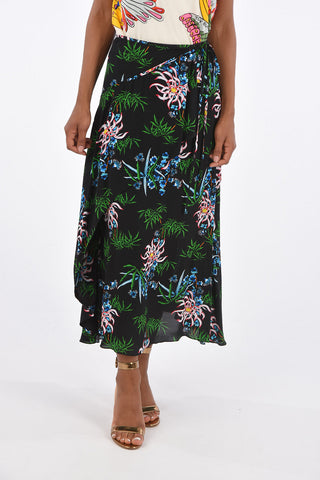 Floral Printed Draped Skirt