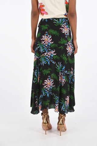 Floral Printed Draped Skirt