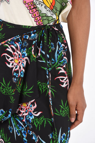Floral Printed Draped Skirt