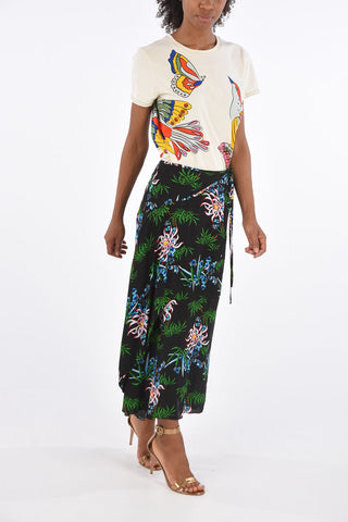 Floral Printed Draped Skirt