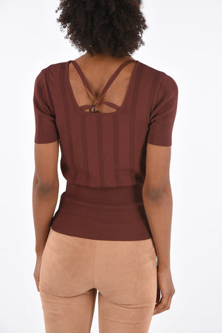 Short Sleeve V-Neck Sweater