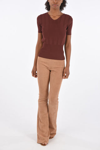 Short Sleeve V-Neck Sweater