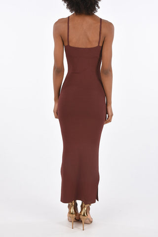 split-side hem maxi dress