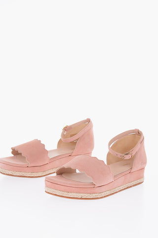 3cmSuede Leather Sandal with Platform