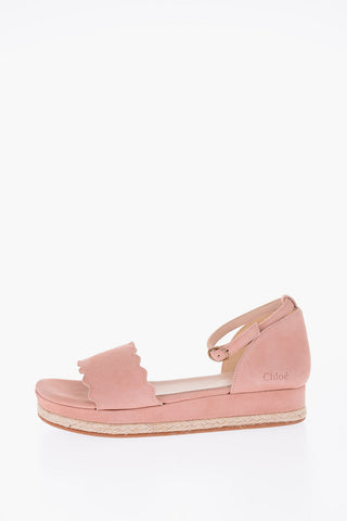 3cmSuede Leather Sandal with Platform