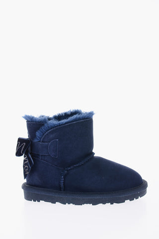 Suede Ankle Boots with Faux Fur Inner