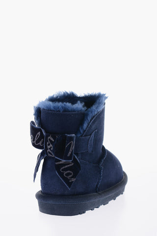 Suede Ankle Boots with Faux Fur Inner