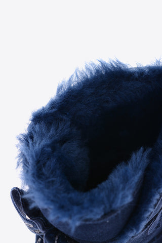 Suede Ankle Boots with Faux Fur Inner
