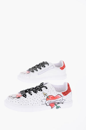 Faux Leather Printed Sneakers
