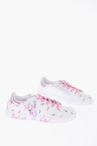 Faux Leather Bugs Bunny Printed Sneakers