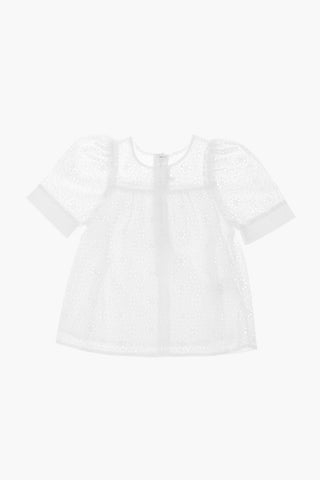 sangallo short sleeve back-zip fastening blouse