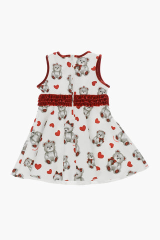 Vestito Stampa Cuori e Orsetti