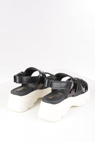 Sandali Platform con Decorazioni in Paillettes