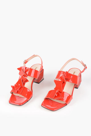 Lacquered Leather Sandals 6cm
