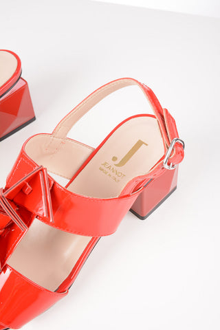 Lacquered Leather Sandals 6cm