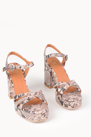 Python Skin Sandals BRIET with Platform 11cm