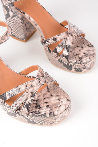 Python Skin Sandals BRIET with Platform 11cm